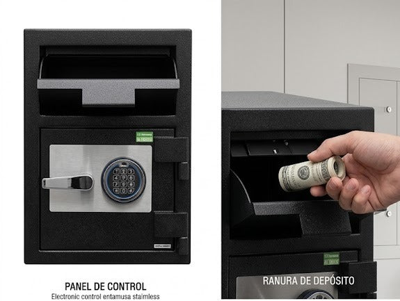 Caja fuerte tipo BUZON con cerradura de combinación mecánica, para dinero en efectivo y monedas. - Image 2