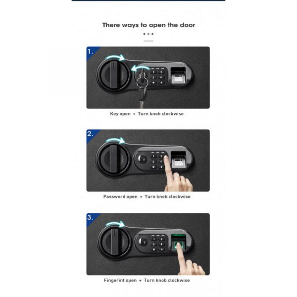 Caja fuerte de seguridad con lector huella dactilar y codigo electrónico MARCA SAFEWELL - Image 2