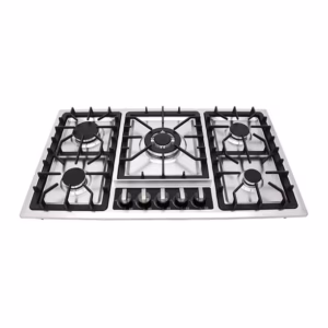 Estufa empotrable de acero inoxidable de 5 quemadores