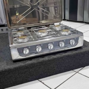 Estufa de 5 hornillas de acero de inoxidable MARCA PREMIERE