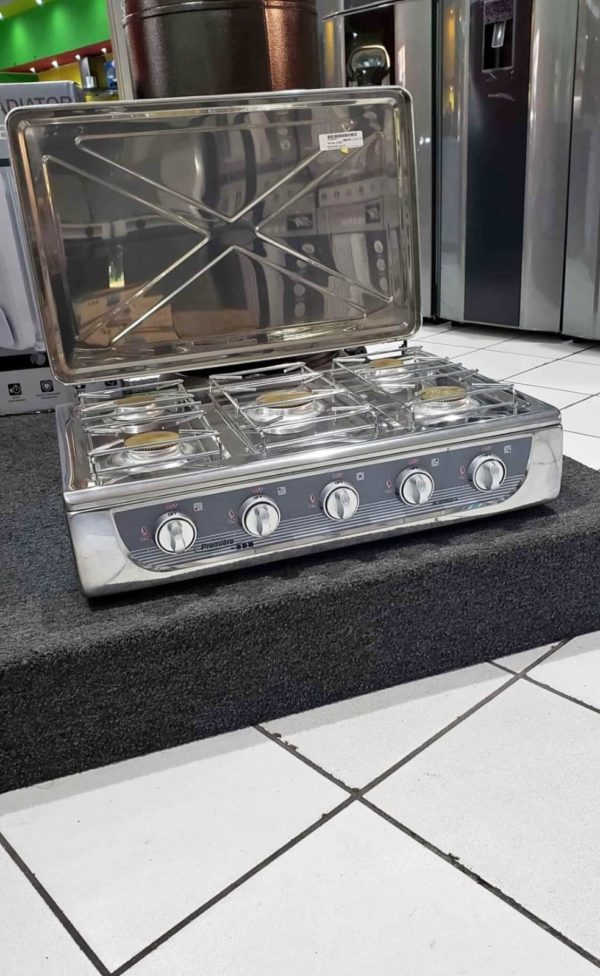 Estufa de 5 hornillas de acero de inoxidable MARCA PREMIERE