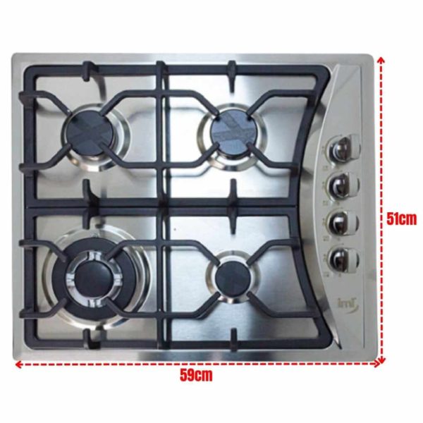 Estufa empotrable de acero inoxidable de 4 quemadores - Image 2