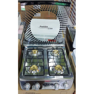 Estufa a gas de Acero inoxidable de mesa de 4 hornillas MARCA PREMIERE