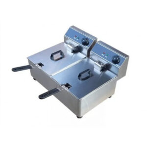 Freidora Doble cesta Electrica de 20 Litros en acero inoxidable completo