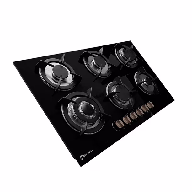 Estufa Empotrable de Gas | 6 Hornilla | Vidrio Templado | Parrilla de Hierro Fundido - Image 2