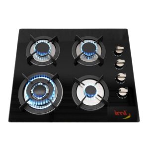 Estufa Empotrable de Gas| 4 Hornilla | Cuerpo de Vidrio Templado