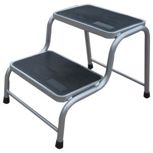 Grada de 2 peldaños acero, soporta hasta 150kg