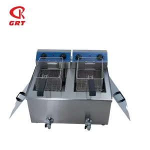 Freidora eléctrica de doble canasta con capacidad de 36 L