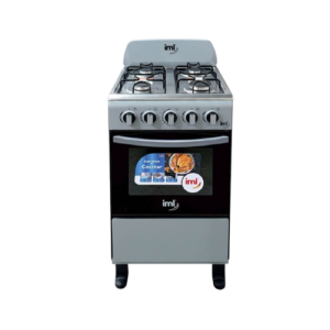 Estufa con horno de 20” con Respaldo metálico de 4 quemadores